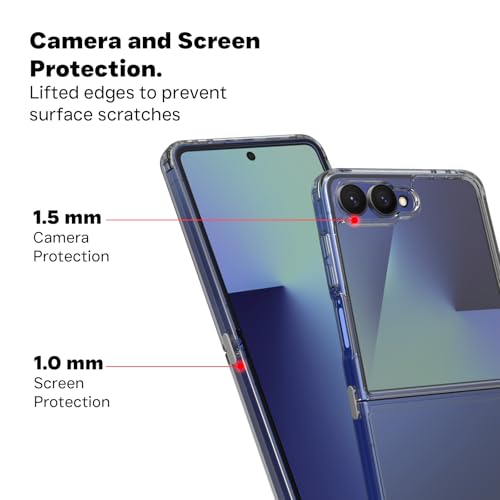 Image of RIGGEAR Shockproof Clear Hybrid Armor Back Cover Case Compatible with Samsung Galaxy Z Flip 7 (Transparent PC with TPU Bumper)