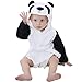 Peignoir Enfant 100% Coton Nouveau Né 0 - 12 Mois - Serviette Avec Capuche Sortie De Bain Toilette Robe De Chambre Pour Bébé Garçon Fille (Panda Blanc)