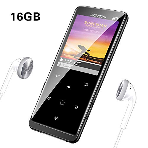 MP3 Player, 16GB Mibao MP3 Player with Bluetooth 4.1, HiFi Lossless Sound, Support FM Radio/Recordings/E-Book/Picture, Support Expandable up to 64G, Headphones Included …