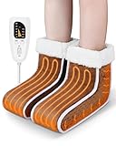 SUPPOU Elektrischer Fußwärmer, Getrennt für Damen und Herren, mit Plüschfutter, 6 Wärmeeinstellungen, 4 Timer, maschinenwaschbar, weiches Futter
