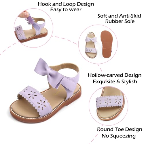 Image of PHIRAMIN Toddler Flower Girl Sandals - Girl Dress Shoes Toddler Little Kid Wedding Party