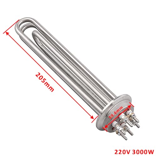 Tri-Clamp-Heizelement DN50 220V 3000W 2 Zoll Durchmesser 59.6mm Elektro-Rohrheizkörper mit schwarzer Kunststoffabdeckung und Silikonring