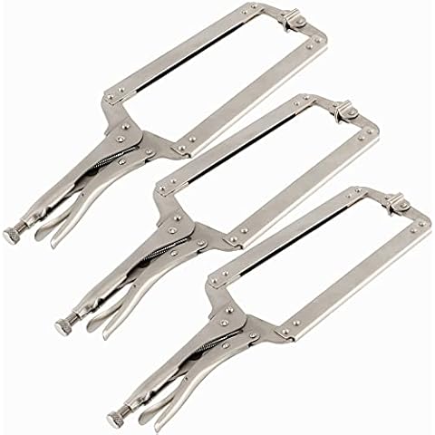 SEHOI 3PCS 18 Inches C-clamp Locking Pliers with Swivel Pads, Locking Clamp Pliers, Welding Clamps for Wood Working and Welding Cover