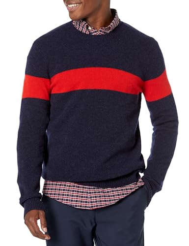 Brooks Brothers Men's English Lambswool Chest Stripe Sweater