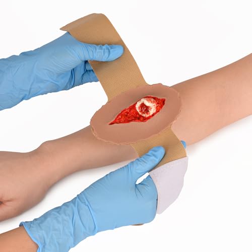 Image of Wound Packing Trainer, Strap-On Open Fracture, Second Degree | Open Fracture Wound Simulation with Adjustable Strap for Packing and Dressing Practice on Manikin Arms or Legs