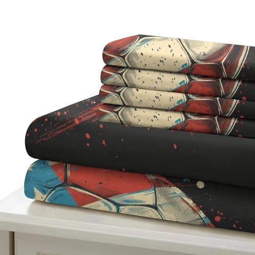 Housse de couette football 3D hypoallergénique et douce pour lit double
