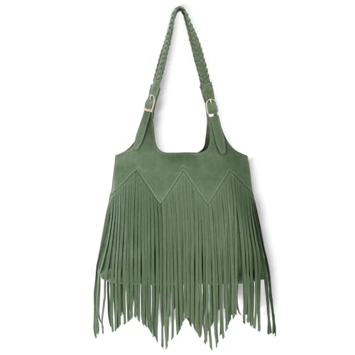 Emprier Fringe Shoulder Bags for Women Western Hobo Purses Vegan