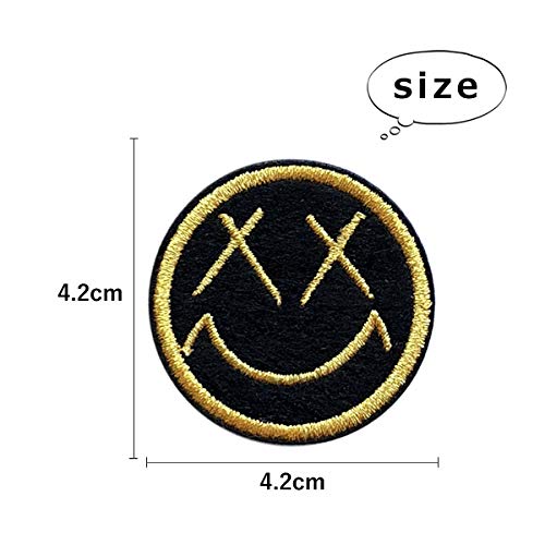 Amazon.co.jp: スマイル ワッペン 刺繍 アイロン接着 縦4.2cm×横4.2cm