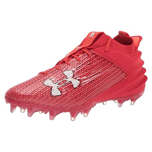 Under Armour Men's Blur Smoke 2.0 Molded Cleat Football Shoe, (600) Red/Red/White, 11.5