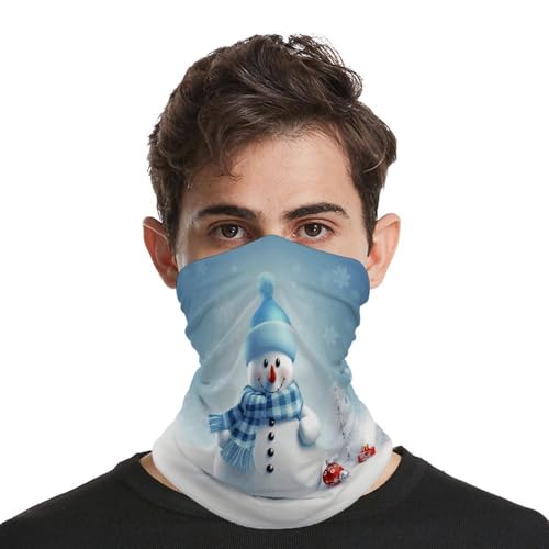 Summer Neck Gaiter Non Slip Face Cover Scarf Uv Sun Cute Snowman Printed Multi Headwear Magic For Men Women3