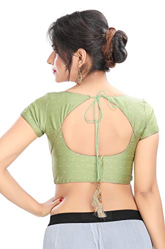 Muhenera PISTA GREEN TAFETA SILK PADDED READYMADE DESIGNER SAREE BLOUSE :  Amazon.in: Clothing u0026 Accessories