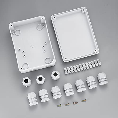 Aoyfuwell Abzweigdose Wasserdicht IP65, Abzweigkasten Aufputz, Verteilerkasten Außen, Elektrische Projektboxen, ABS Kabelanschlussdose für elektrische Anschlussdose Steuerung - 150 * 110 * 70 mm