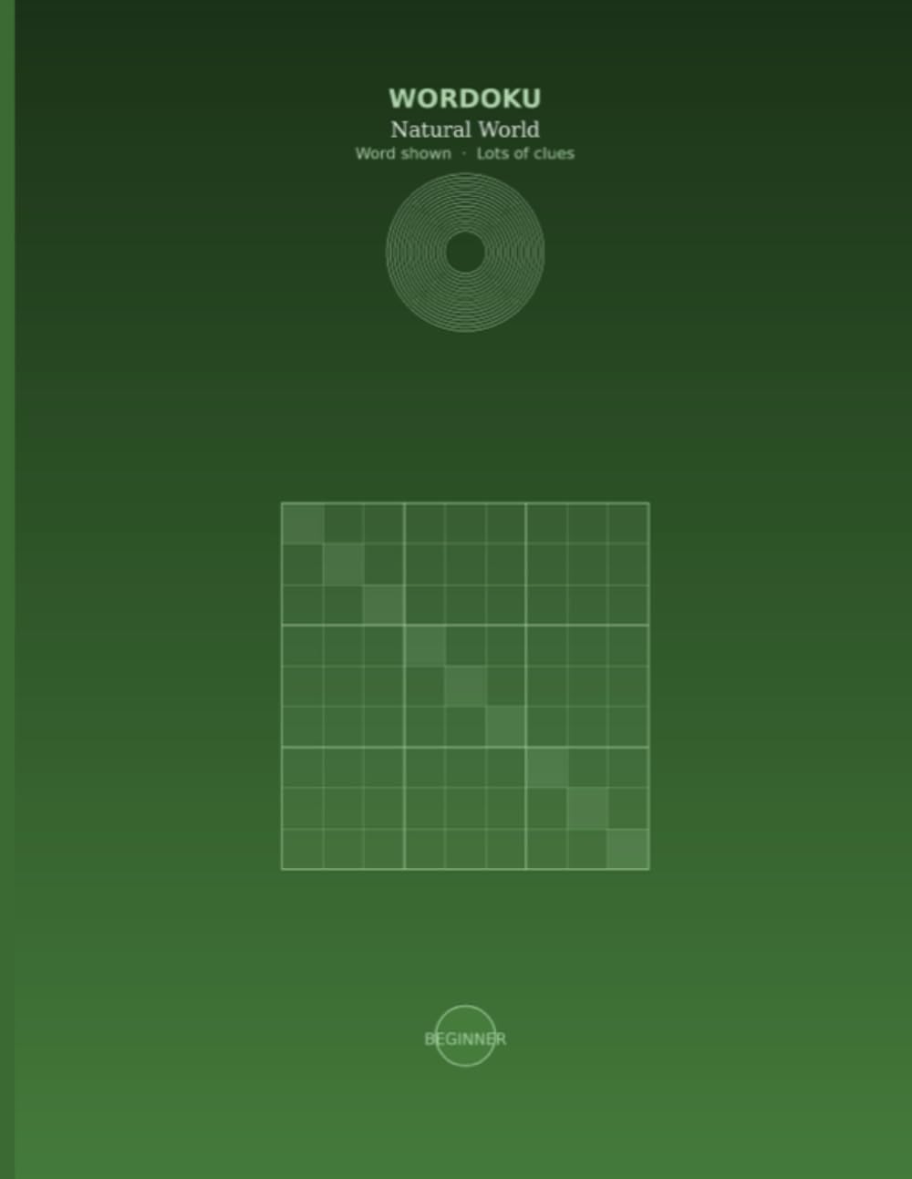 Wordoku: Natural World — Beginner Edition (Large Print): Themed Word Sudoku Puzzles | Animals, Fish, Plants, Dinosaurs & Dog World | The Word Is Shown — Solve the Grid!