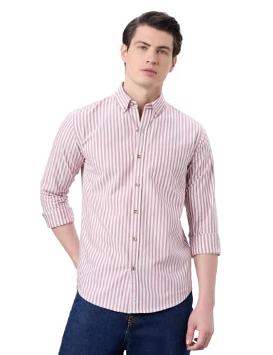 Image of Symbol Premium Mens Striped Oxford Smart Casual Shirt | 100% Cotton | Button-Down Collar | Regular Fit