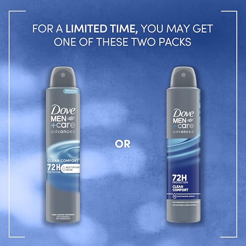 Dove Men+Care Advanced Clean Comfort Anti-Perspirant Aerosol Deodorant Spray with Anti-Odour technology & ¼ moisturising cream for 72 hour protection against sweat and odour 200 ml - Image 3
