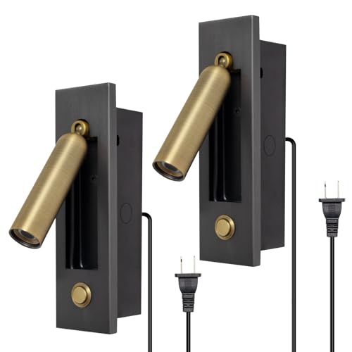 YFMYY Set of 2 Led Headboard Wall Light, 350°Rotation Portable