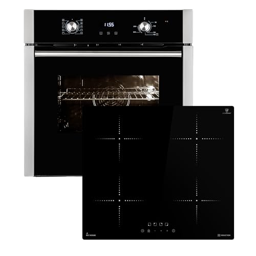 Autarkes Herdset | 60cm Einbaubackofen EB8005ED | 59cm Induktionskochfeld IH85900RL | Pizzafunktion | Grill | Umluft | Heißluft | Automatik-Timer | 2-fach Wärmeschutverglasung | SET8005IH859RL