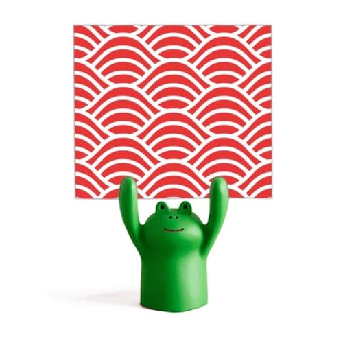Porte-mémo japonais grenouille rouge et blanc pour bureau