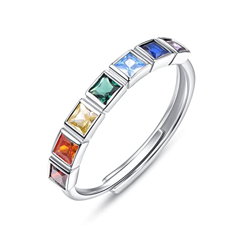 Chakra-Ringe für Frauen Sterling Silber verstellbarer Ring...