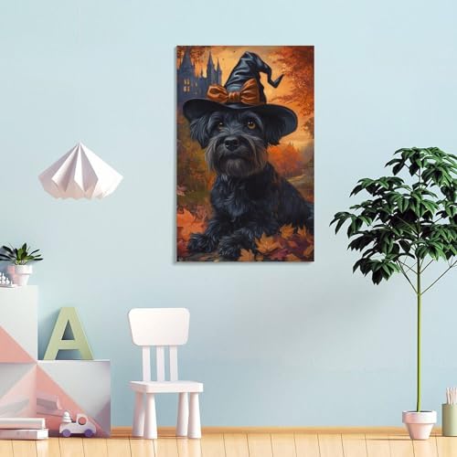 Tableau schnauzer impression sur toile moderne pour décorer votre salon 50x75cm