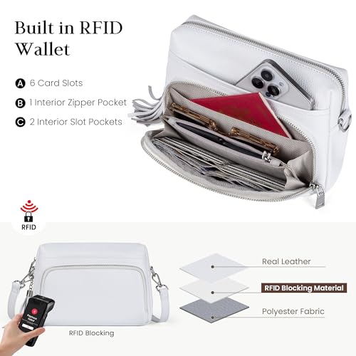 Image of befen Genuine Leather Crossbody Bags for Women Leather Wallet Travel Purse