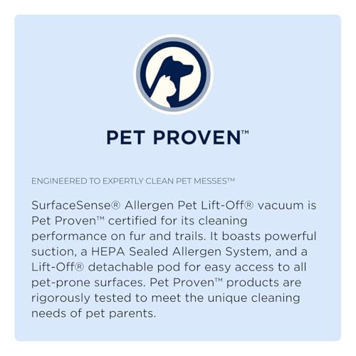 Bissell SurfaceSense Allergen Lift-Off Pet Upright Vacuum, with Tangle-Free Multi-Surface Brush Roll, LED Headlights, & Lift-Off Technology