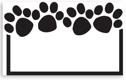 Pack Of 50, Paw Print Enclosure Card 3-1/2" x 2-1/4" Made In USA