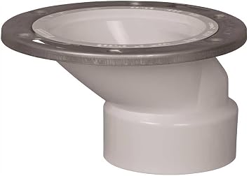 IPS 86181 3-Inch x 4-Inch PVC Offset Closet Flange with Metal Ring