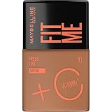 Maybelline NY Fit Me Fresh Tint Base Líquida, Proporciona Efeito Glow Natural, Controla a Oleosidade e Uniformiza a Pele com Vitamina C e FPS 50, Cor 10, 30ml