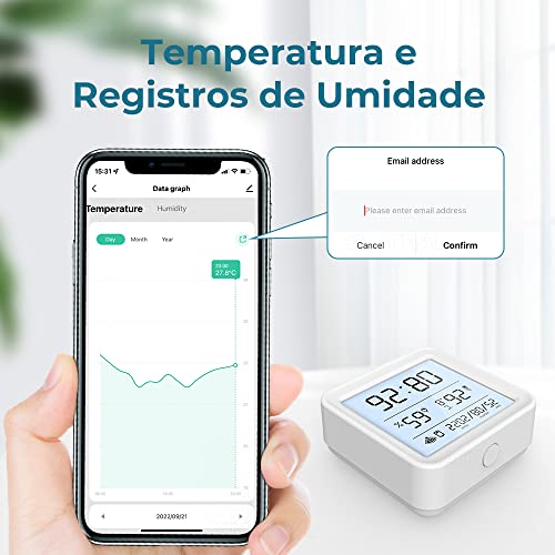 Sensor de umidade de temperatura inteligente WIFI, Higrômetro digital sem fio, Ligação das cenas, Al