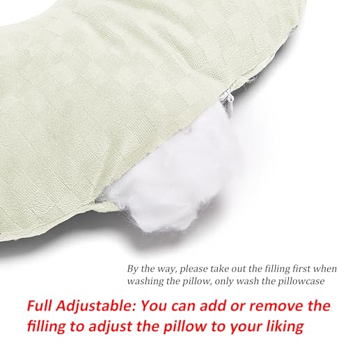 Image of Ear Piercing Pillow for Side Sleepers, Pillow with an Ear Hole for CNH and Ear Pain Ear Inflammation Pressure Sores, O-Shaped Side Sleeping Pillow, Ear Guard Pillow (Cream)