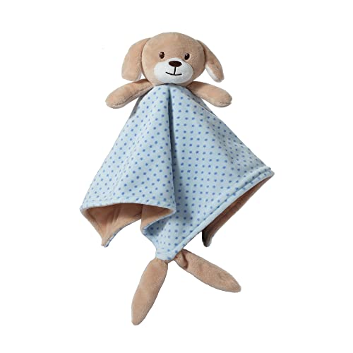 Image of CREVENT Soft Plush Animal Face Security Blankets for Boys and Girls, Great Gifts for Birthday Baby Shower (Blue Dog + Tag)