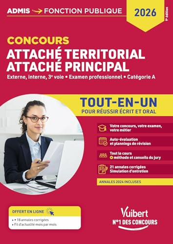 livre Concours Attaché territorial - Attaché principal - Catégorie A - Tout-en-un: Concours externe, interne, 3e voie et examen professionnel 2026-2027