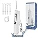 Hatieo Flosser d'acqua per denti, irrigatore orale senza fili, ricaricabile, acqua ultra dentale, impermeabile IPX7, 310 ml, 3 modalità, 4 punte a getto profondo, ricarica USB per viaggi