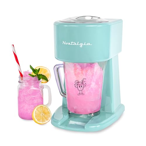 Image of Nostalgia Retro 40-Ounce Frozen Beverage Station - Slushie Machine and Ice Shaver with Automatic Mixing for Soda, Cocktails and Margaritas - Easy & Safe Use - Aqua