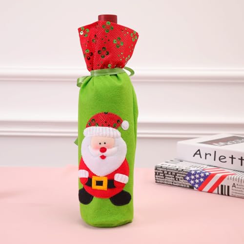 Fundas navideñas de botellas de vino para regalar y decorar cenas 2