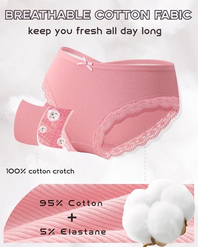ALL OF ME Women Cotton Underwear Sexy Criss Cross Lace Trim Low Rise Cheeky Bikini Panties 6 Pack - image 6