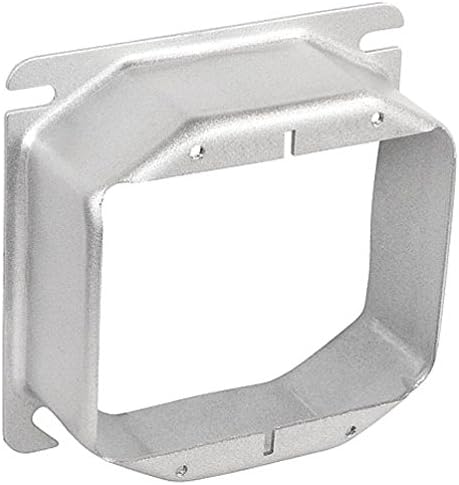 4 Inch Square 1-1/2 Inch Raised Two Gang Device Ring-5 per case