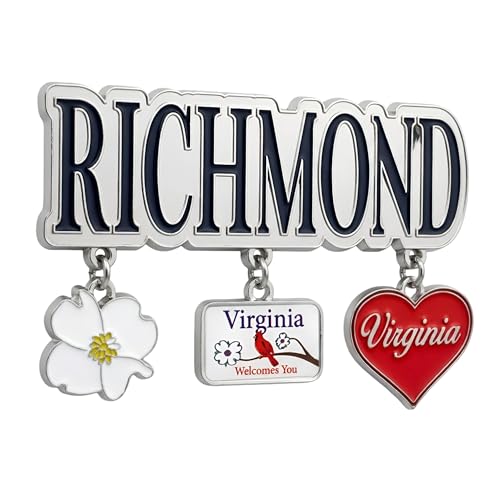 Imán decorativo Richmond Virginia metálico con esmalte 2 pulg miniatura 4
