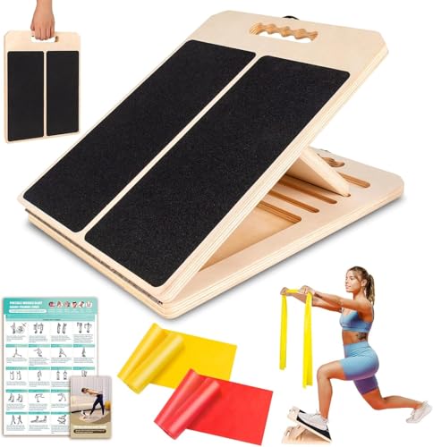 Slant Board Portable Wooden Stretch Mobility Board for Calf Stretcher
