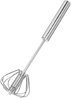 1 Stainless Steel Whizzy Whisk, Semi Automatic Whisk Egg Whisks Mixer for Stirring, Blending, Whisking, & Beating Blender, Hand Push Mixer (10 inches)