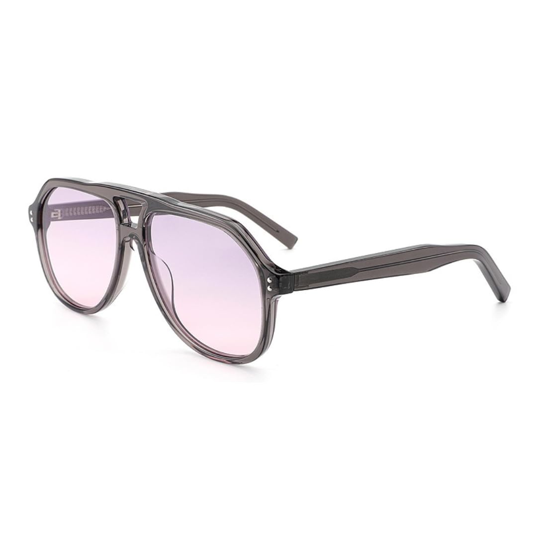 Occhiali da sole con lenti sfumate, montatura grande, polarizzate in acetato, stile retrò, protezione UV400.