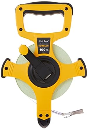 Komelon 8811 Fast Back Open Reel Long Tape Measure with Doub