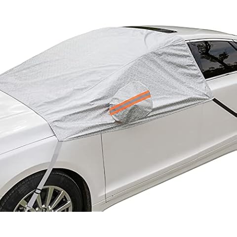 MARKSIGN Universal Fit Car Windshield Cover for Ice Snow, 63''x102'' Heavy Duty Windshield Sun Shade with Mirror Covers and Anti-Theft Tuck-in Flaps for Car SUV, Original Design Patent Pending Cover