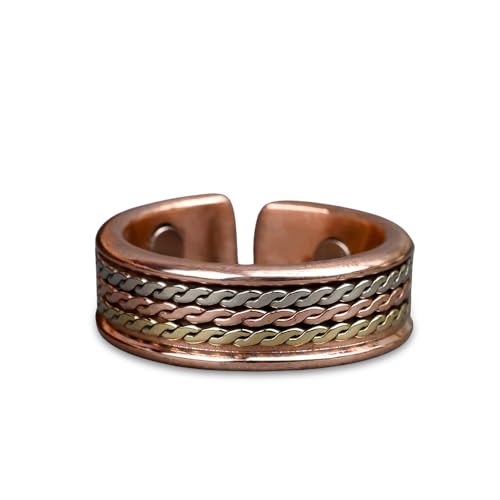 Rudra Centre Adjustable Pure Solid Copper Ring For Unisex Adult