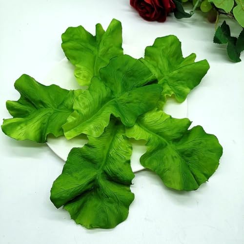 5 Stück simulierte Salatblätter Salatscheiben Gemüse Künstliche Veggie Blätter für Fotografie und Küche Dekor