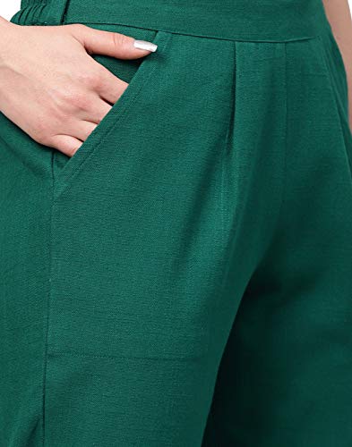 Image of DIGITAL SHOPEE Women Regular Fit Elastic Waist Full Length Cotton Formal Trouser for Casual Wear, Office Wear
