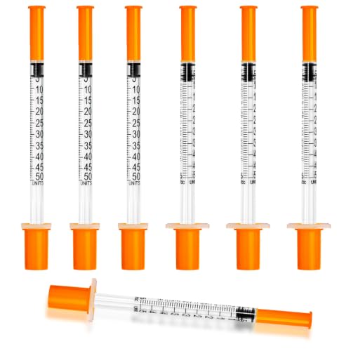 Image of 0.5ml Syringe with Cap, 31G 1 /3 inch 1 /2cc Syringes, Pack of 100