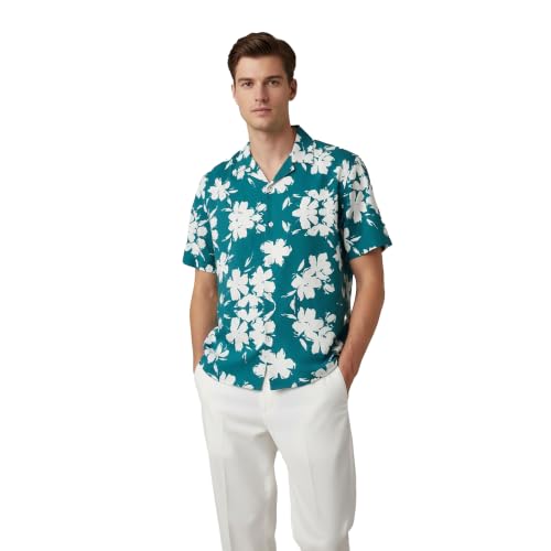 Image of LSD Men's Printed Casual Shirt - Half Sleeve Cuban Collar Regular Fit Trendy Stylish Viscose Shirt for Men, Office Party