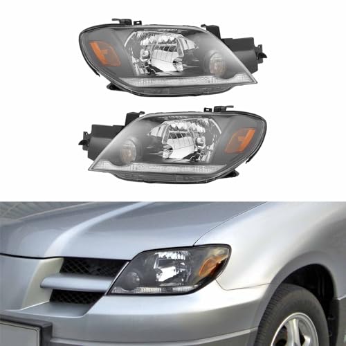 WOHAIPA Halogen Headlight Assembly For 2003-2006 Mitsubishi Outlander LS/XLS Replacement MN133515 MN133516 (Left+Right)